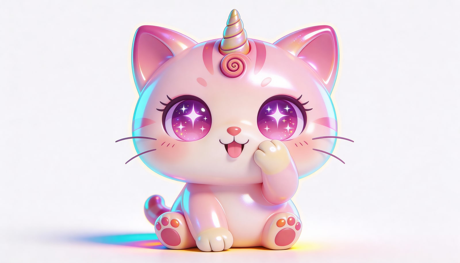 Milk Tea Mia, the pink unicorn cat